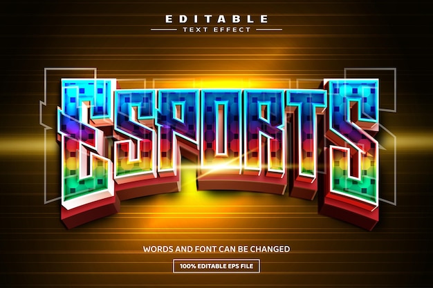 Esports 3D editable text effect template