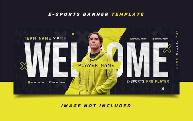 Esports Gaming Banner Template with Logo for Social Media