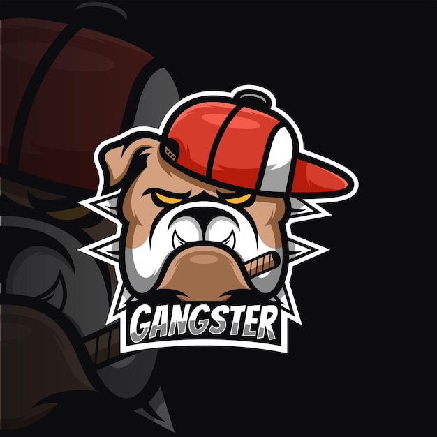 esports logo cool and unique gangster dog