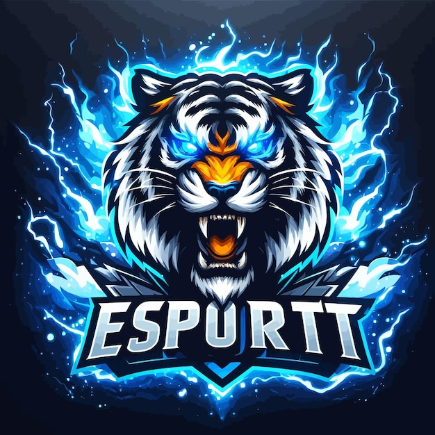 an esports logo of flames tiger