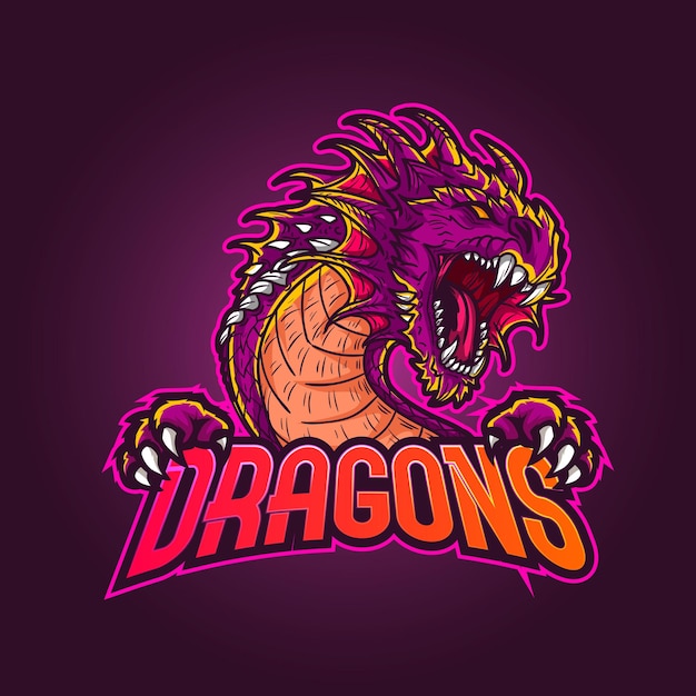 Esports mascot logo, illustration dragon mascot