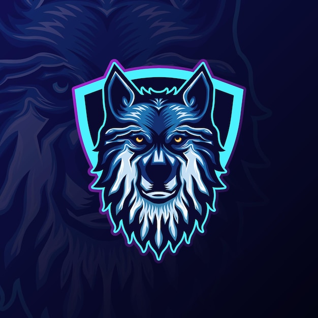 Esports wolf mascot team logo