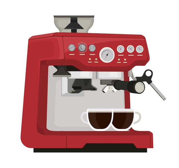 Espresso Coffee Machine Vector Illustration