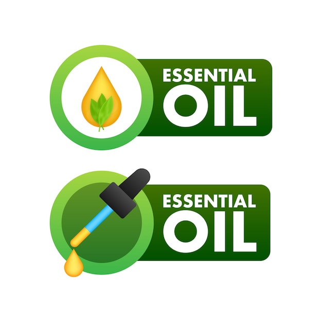 Essential oil sign label Vector stock illustration