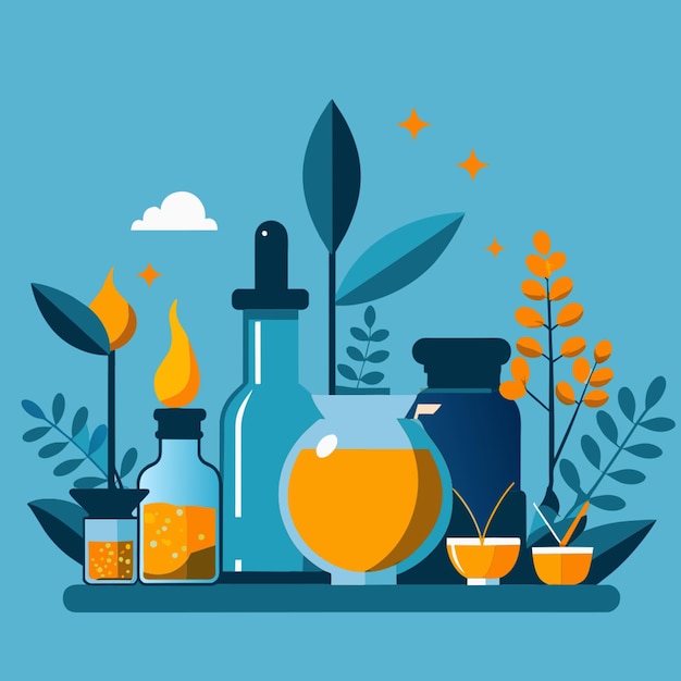 essential oils vector illustration flat 2