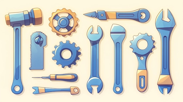 Vector essential tools for workers symbolism and history