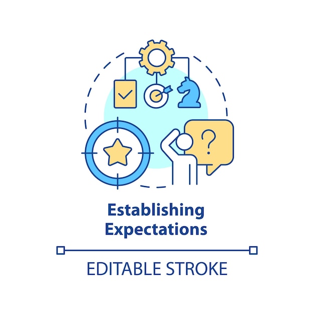 Establishing expectations concept icon