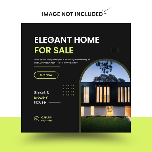 estate house property instagram post or social media banner template