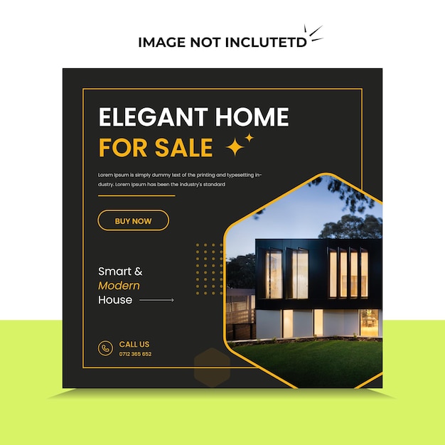 estate house property instagram post or social media banner template