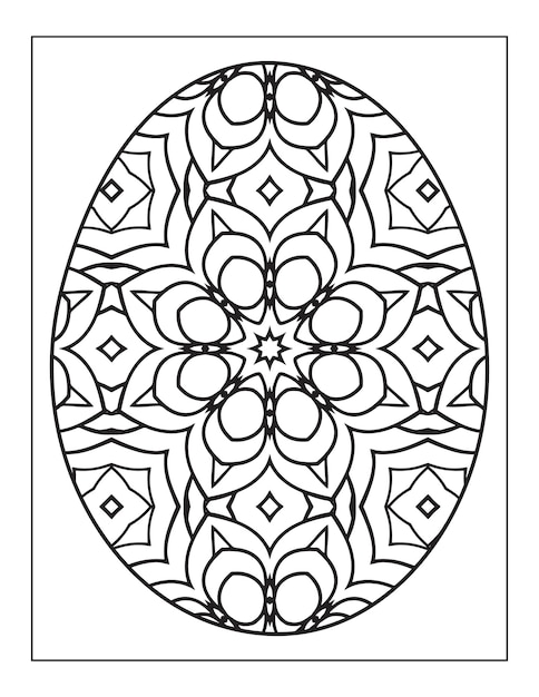 Ester day egg mandala flower adult coloring book