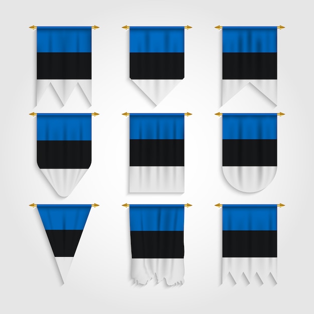 Vector estonia flag in different shapes