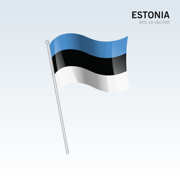 Estonia waving flag isolated on gray background