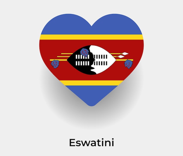 Eswatini flag heart shape icon vector illustration