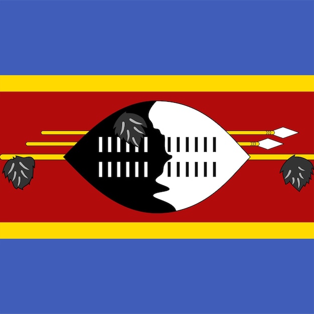 ESwatini Flat Square Flag Vector