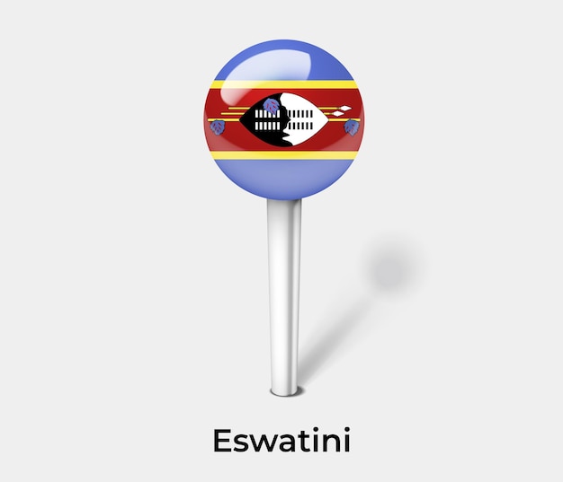 Eswatini push pin for map vector illustration