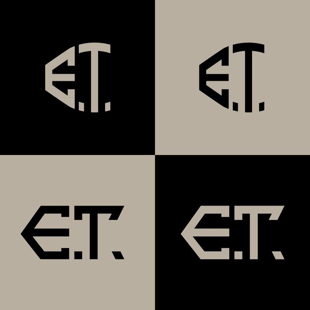 Vector et initial modern logo set design vector icon template