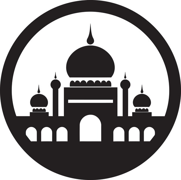 Eternal Essence Iconic Mosque Emblem Celestial Charm Emblematic Mosque Design