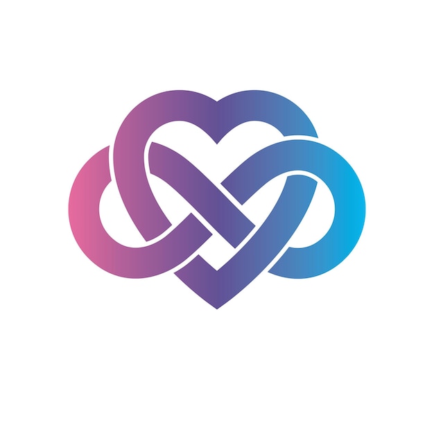 Eternal Love conceptual sign, vector symbol created with infinity loop sign and heart.