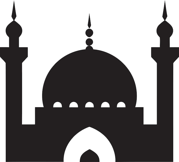 Ethereal Elegance Mosque Icon Vector Heavenly Haven Emblematic Mosque Design