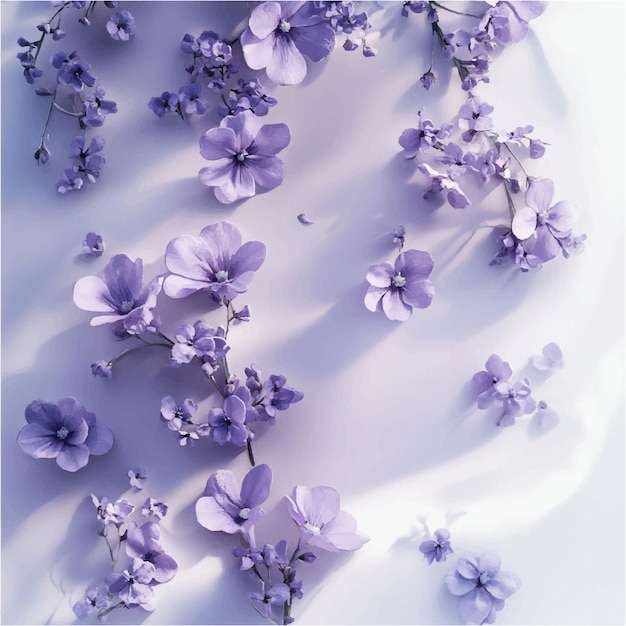 Ethereal Lavender Blossoms A Delicate Dance of Light and Shadow on a Soft Purple Canvas