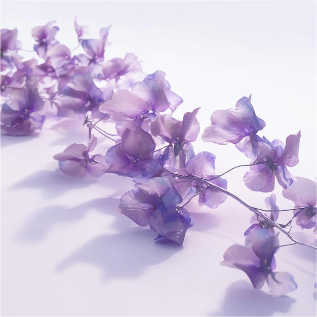 Ethereal Lavender Blossoms A Delicate Dance of Light and Shadow on a Soft Purple Canvas