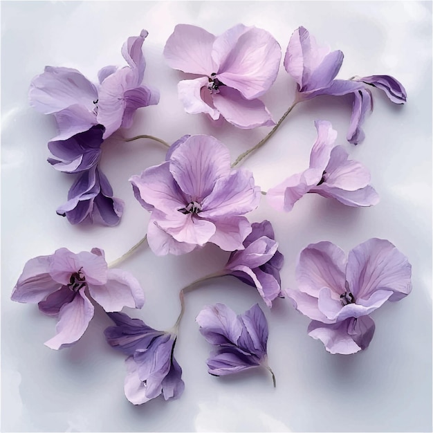 Ethereal Lavender Blossoms A Delicate Dance of Light and Shadow on a Soft Purple Canvas