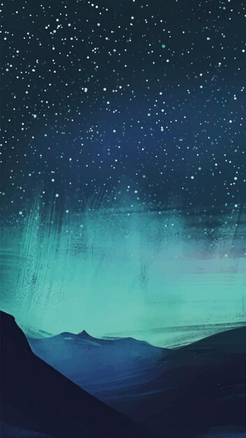 Vector ethereal night sky painting