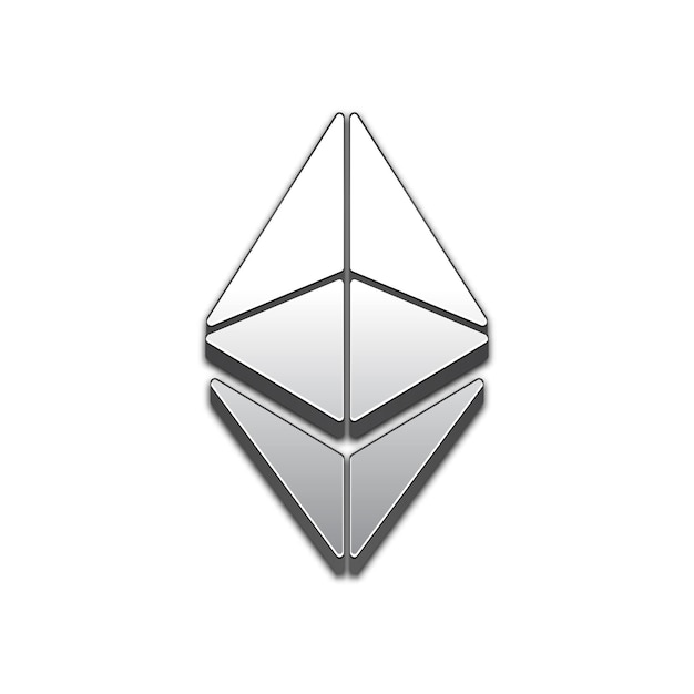 Ethereum coin trendy 3d style vector icon