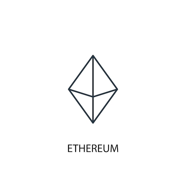 Ethereum concept line icon. Simple element illustration. ethereum concept outline symbol design. Can be used for web and mobile UI/UX