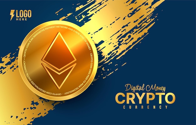 Ethereum crypto currency background Digital money exchange of Blockchain technology Crypto coin