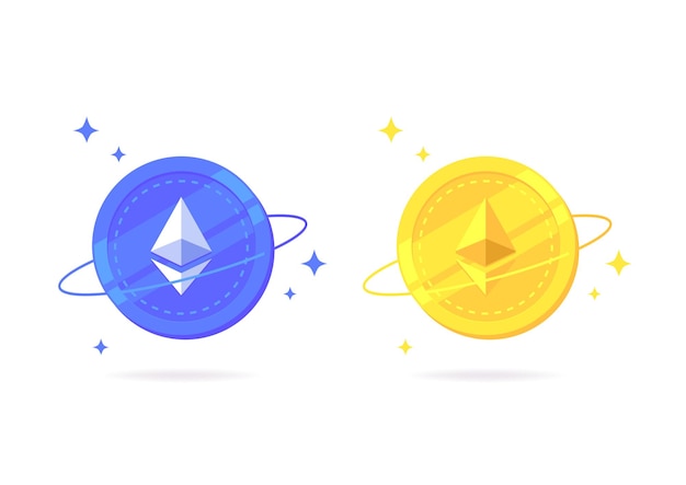 Ethereum ETH flat icon isolated on white background