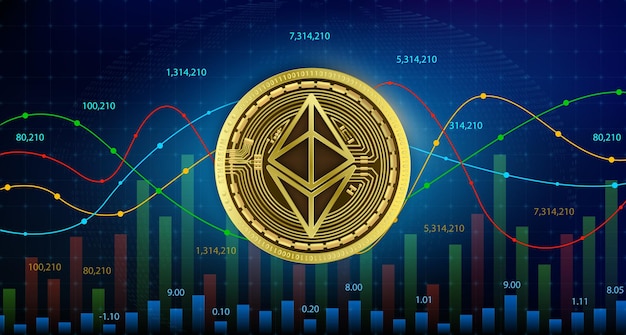 Ethereum ETH gold Coin cryptocurrency blockchain Future digital currency replacement technology