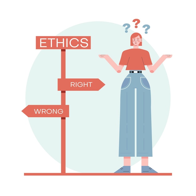 Vector ethical dilemma illustration