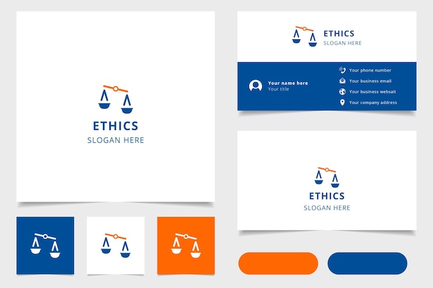 Ethics logo design with editable slogan branding book and