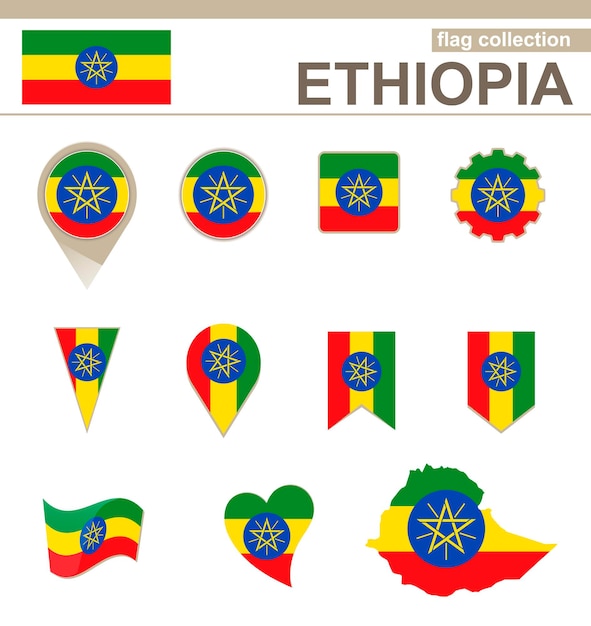 Ethiopia Flag Collection, 12 versions