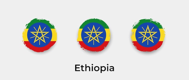 Ethiopia flag grunge bubbles icon vector illustration