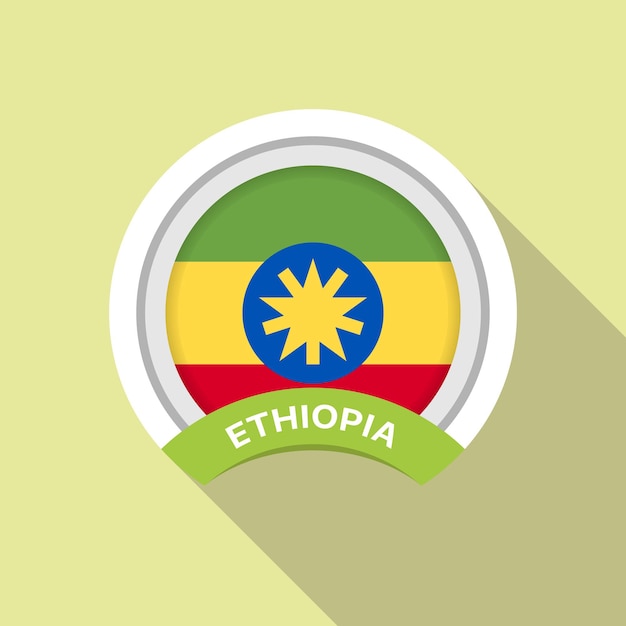 Ethiopia Round Country Flag Circular Ethiopian National Flag