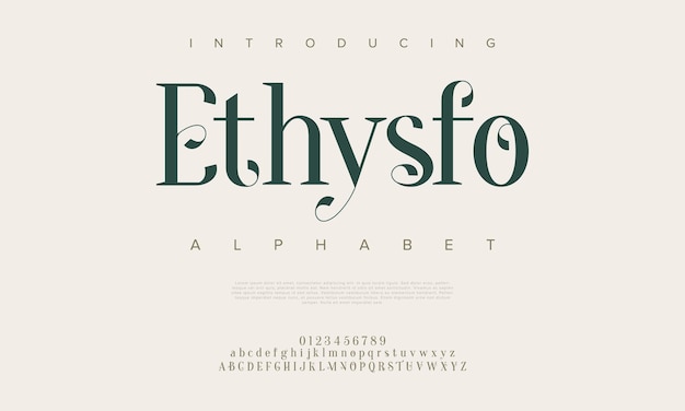 Ethisfo premium luxury elegant alphabet letters and numbers Elegant wedding typography classic serif