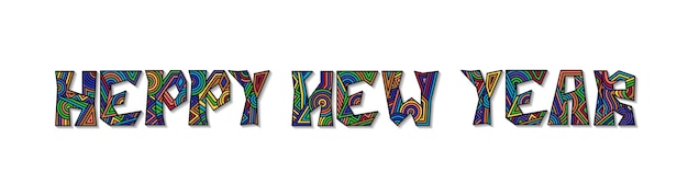 ethnic abstract happy new year banner