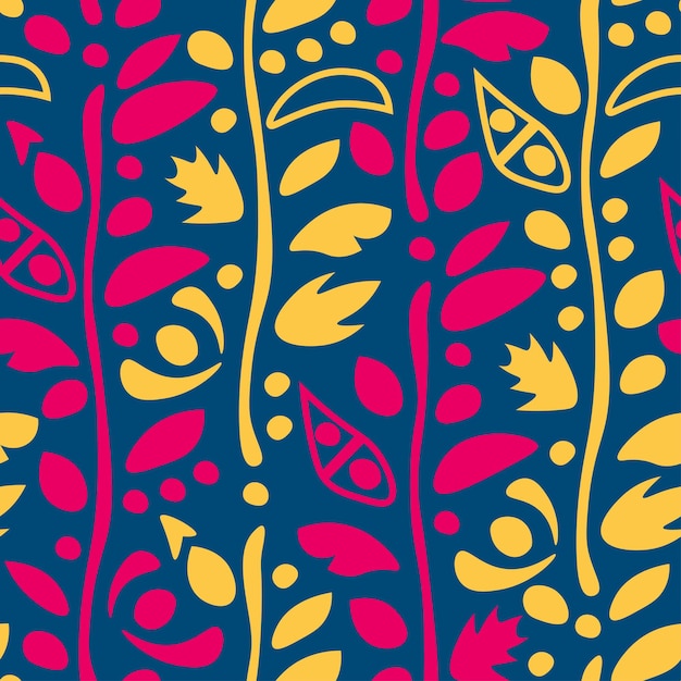 Ethnic bright fantasy plants pattern