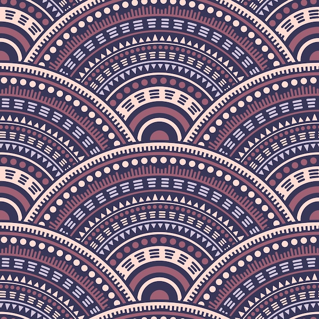 Ethnic circle shapes seamless geometric pattern