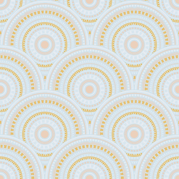 Ethnic circle shapes seamless geometric pattern