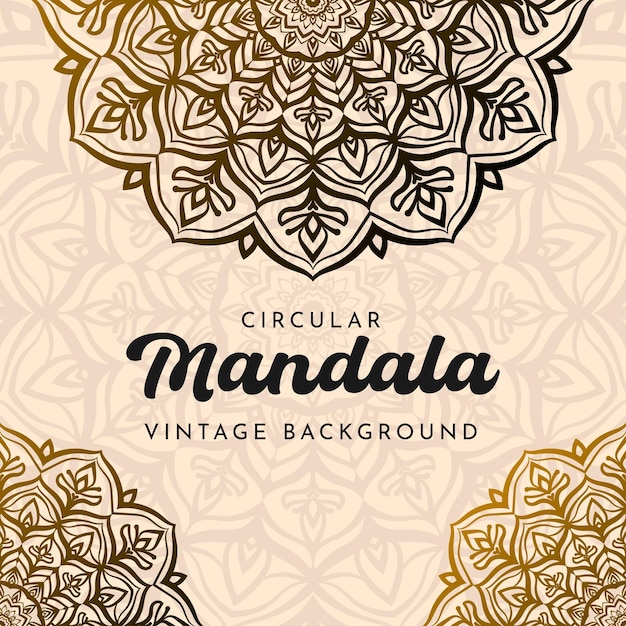 ethnic circular mandala vintage square background