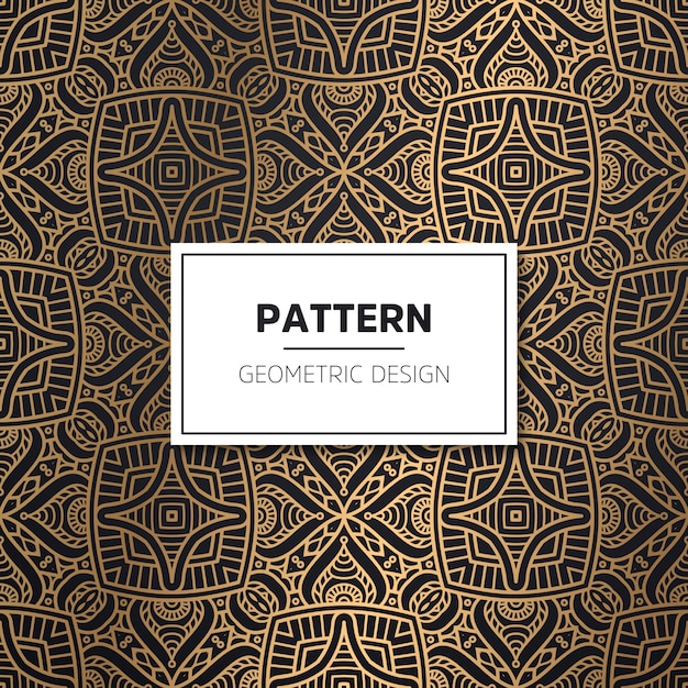 Ethnic floral seamless pattern with mandalas