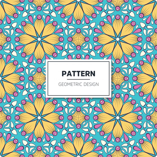 Vector ethnic floral seamless pattern with mandalas