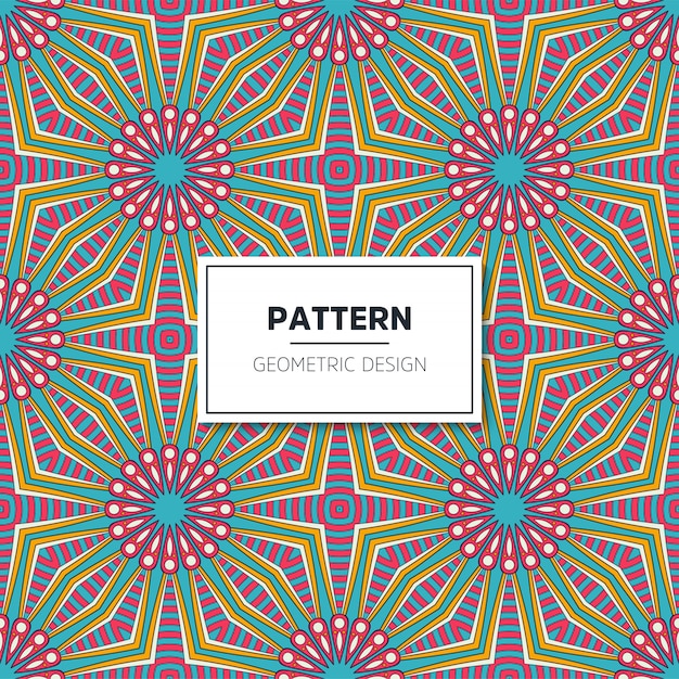 Ethnic floral seamless pattern with mandalas