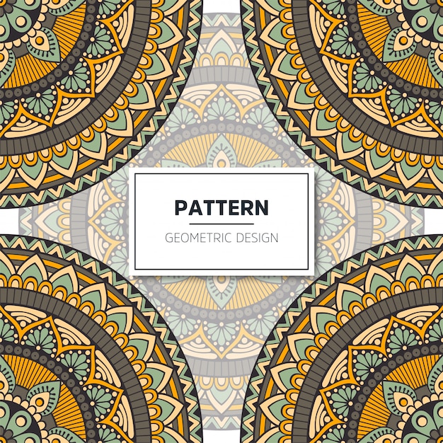 Ethnic floral seamless pattern with mandalas