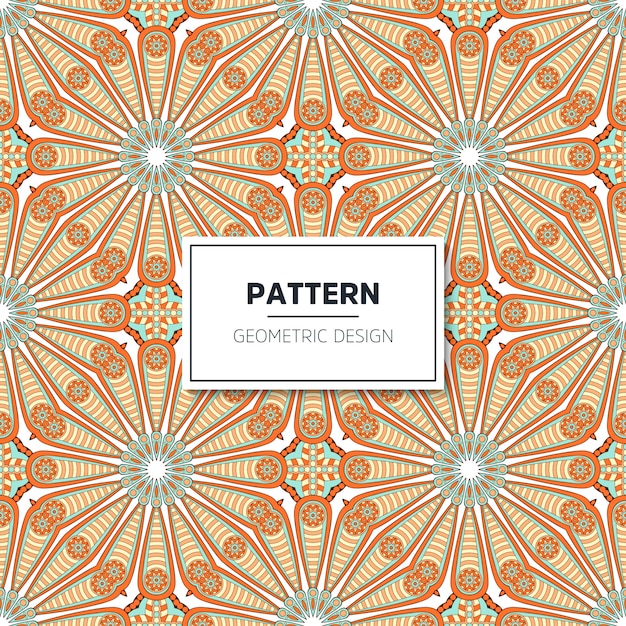 Ethnic floral seamless pattern with mandalas