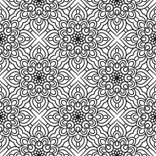 Ethnic Floral Seamless Pattern With Mandalas