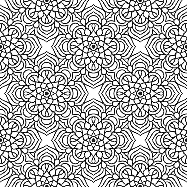 Ethnic Floral Seamless Pattern With Mandalas